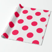 Rode Polka Dots Witte Kerst Sjabloon Trendy Cadeaupapier (Uitgerold)
