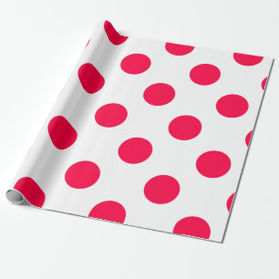 Rode Polka Dots Witte Kerst Sjabloon Trendy Cadeaupapier