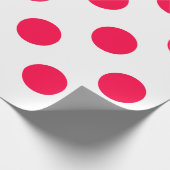 Rode Polka Dots Witte Kerst Sjabloon Trendy Cadeaupapier (Hoek)