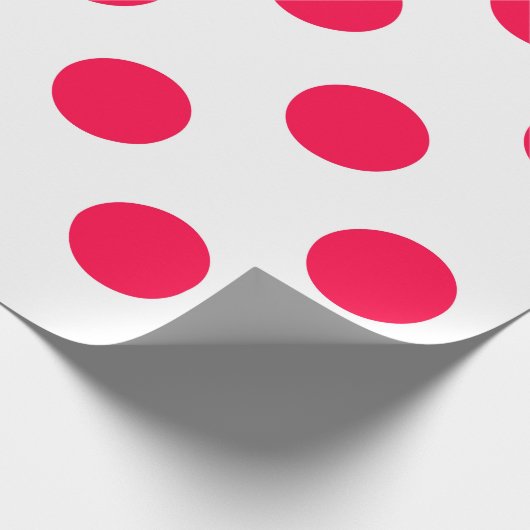 Rode Polka Dots Witte Kerst Sjabloon Trendy Cadeaupapier (Hoek)