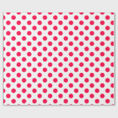 Rode Polka Dots Witte Nostalgische Kerst Sjabloon Cadeaupapier (Vlak)