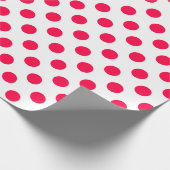 Rode Polka Dots Witte Nostalgische Kerst Sjabloon Cadeaupapier (Hoek)