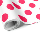 Rode Polka Dots Witte Nostalgische Kerst Sjabloon Cadeaupapier (Rol Hoek)