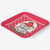 Rode polka gestippelde paddenstoel gnoom papieren bordje (Gebogen)