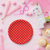 Rode polka goot kussen papieren bordje (Feest)