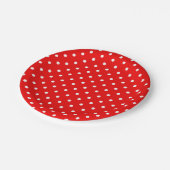 Rode polka goot kussen papieren bordje (Gekanteld)