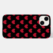 Rode polka harten in zwart Case-Mate iPhone case (Achterkant (horizontaal))