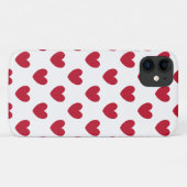 Rode polka harten op wit Case-Mate iPhone case (Achterkant (horizontaal))