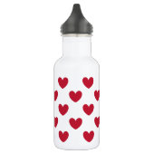 Rode polka harten op wit waterfles (Links)