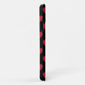 Rode polka-harten op zwart Case-Mate iPhone case (Achterkant/rechts)