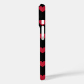 Rode polka harten op zwart Case-Mate iPhone case (Achterkant / Links)