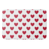 Rode polka harten wit badmat (Voorkant)