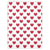 Rode polka harten wit klembord (Achterkant)