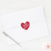 Rode polka harten wit ronde sticker (Envelop)