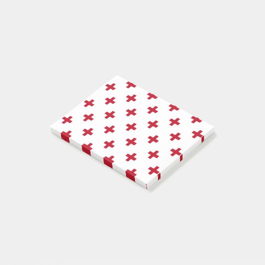 Rode polka kruist wit post-it® notes (Schuin)