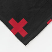 Rode polka kruist zwart fleece deken (Hoek)