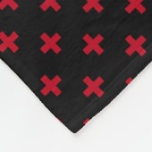 Rode polka kruist zwart fleece deken (Hoek)