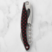Rode polka kruist zwart kurkentrekker (Achterkant)