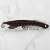 Rode polka kruist zwart kurkentrekker (Voorkant)