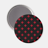 Rode polka kruist zwart magneet (Voorkant / Achterkant)