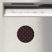 Rode polka kruist zwart magneet (Insitu (Vaatwasser))