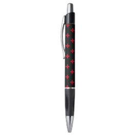 Rode polka kruist zwart pen