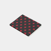 Rode polka kruist zwart post-it® notes (Schuin)
