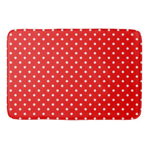Rode polka stip badmat