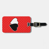 Rode polka stip bagagelabel (Voorkant horizontaal)