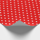 Rode polka stip cadeaupapier (Hoek)