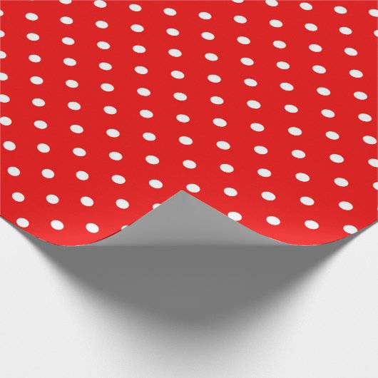 Rode polka stip cadeaupapier (Hoek)
