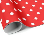 Rode polka stip cadeaupapier (Rol Hoek)