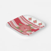 Rode polka stip en bloemig papieren bordje (Gebogen)