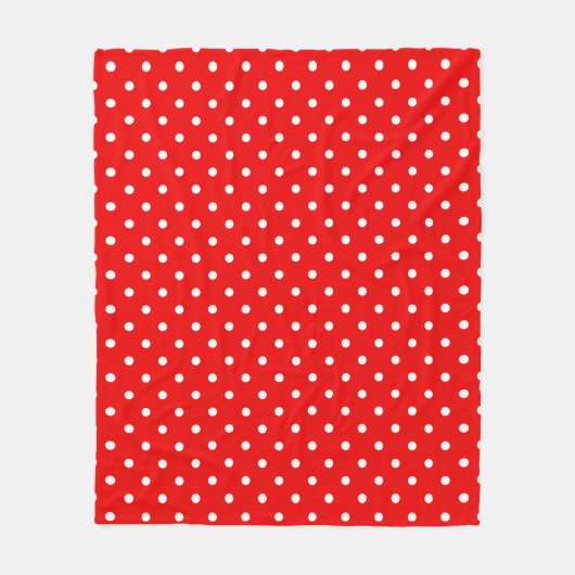Rode polka stip fleece deken (Voorkant)