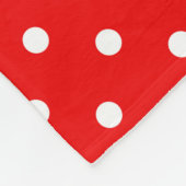 Rode polka stip fleece deken (Hoek)