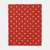 Rode polka stip fleece deken (Voorkant)