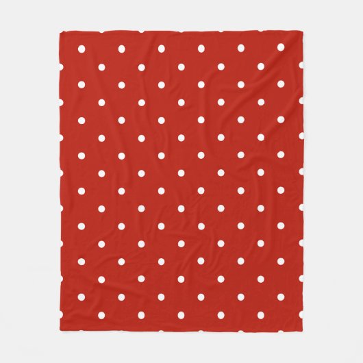 Rode polka stip fleece deken (Voorkant)