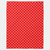 Rode polka stip fleece deken (Voorkant)