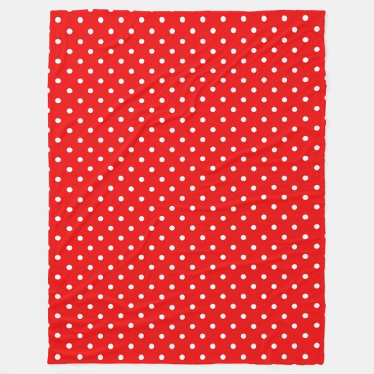 Rode polka stip fleece deken (Voorkant)