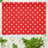 Rode polka stip theedoek (Gevouwen)