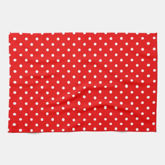 Rode polka stip theedoek (Horizontaal)