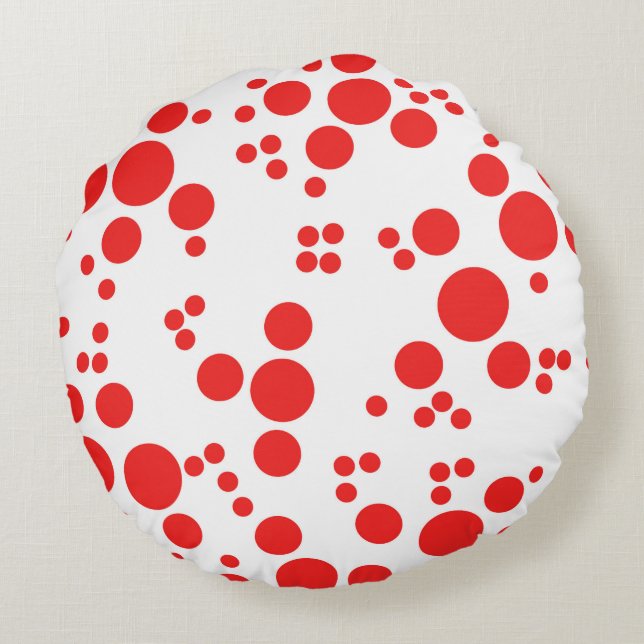Rode polka stippen abstracte kunst gooien kussen (Achterkant)