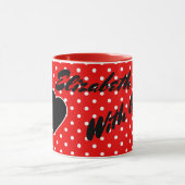 Rode polka stippen mok (Midden)