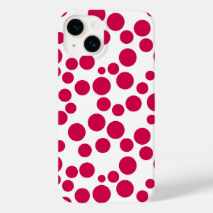 rode polka stippen op een witte achtergrond Case-Mate iPhone 14 hoesje