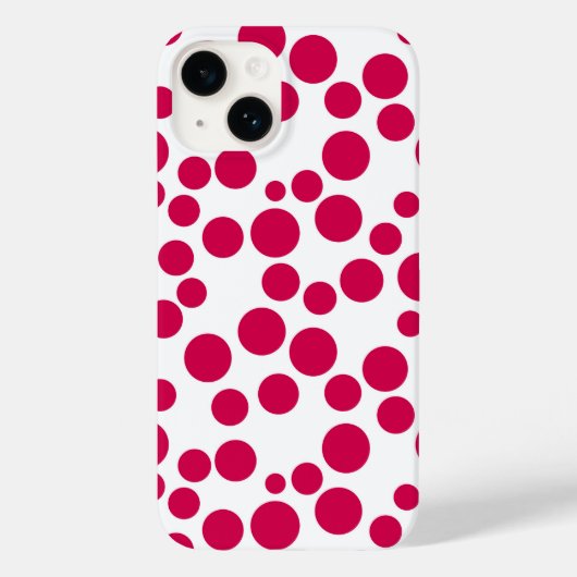 rode polka stippen op een witte achtergrond Case-Mate iPhone case (Achterkant)