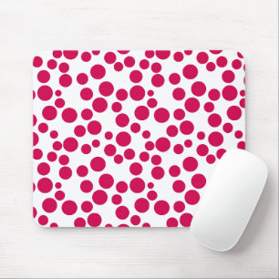 rode polka stippen op een witte achtergrond muismat