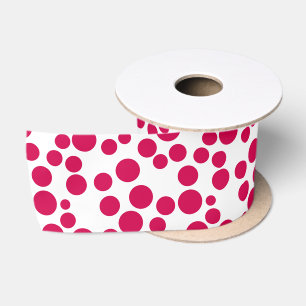 rode polka stippen op een witte achtergrond satijnen lint