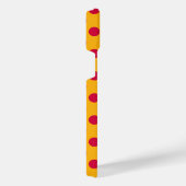 Rode polka-stippen op geel iPhone hoesje (Rechterkant)