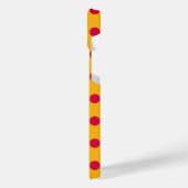 Rode polka-stippen op geel iPhone hoesje (Linkerkant)