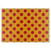 Rode polka-stippen op geel snijplank (Voorkant)